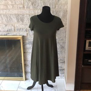 green, soft, flowy tshirt dress
